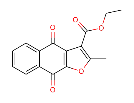 Molecular Structure of 4512-55-4 (Naphtho[2,3-b]furan-3-carboxylic acid, 4,9-dihydro-2-methyl-4,9-dioxo-,
ethyl ester)