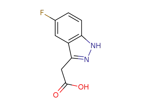 Molecular Structure of 885271-22-7 ((5-FLUORO-1H-INDAZOL-3-YL)-ACETIC ACID)