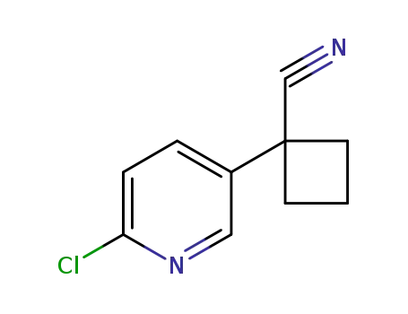 Molecular Structure of 485828-75-9 (1-(6-Chloropyridin-3-yl)cyclobutanecarbonitrile)