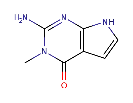 Molecular Structure of 90065-67-1 (4H-Pyrrolo[2,3-d]pyrimidin-4-one,2-amino-3,7-dihydro-3-methyl-)