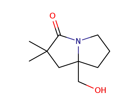 Molecular Structure of 1788873-58-4 (methyl 7a-(hydroxymethyl)-2,2-dimethyltetrahydro-1H-pyrrolizin-3(2H)-one)