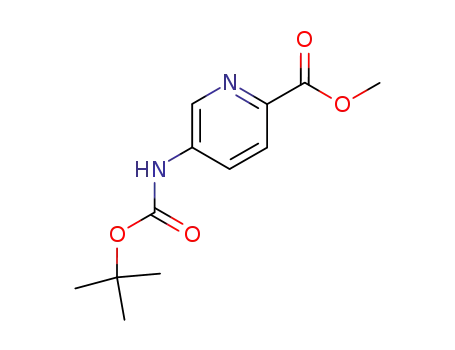 Molecular Structure of 131052-40-9 (5-tert-Butoxycarbonylamino-pyridine-2-carboxylic acid methyl ester)