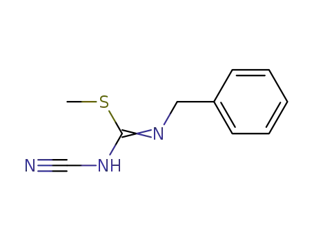 Molecular Structure of 5863-81-0 (Carbamimidothioic acid, N-cyano-N'-(phenylmethyl)-, methyl ester)
