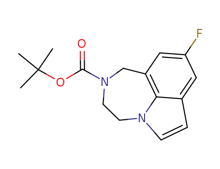 Molecular Structure of 603300-92-1 (tert-butyl 9-fluoro-3,4-dihydro-[1,4]diazepino[6,7,1-hi]indole-2(1H)-carboxylate)