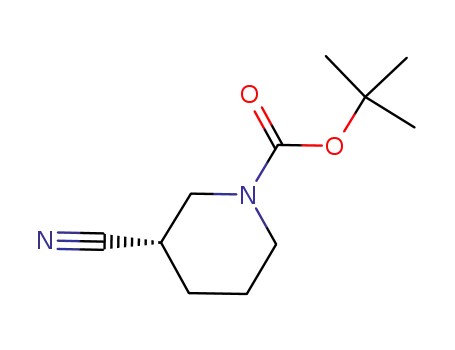 Molecular Structure of 915226-39-0 ((S)-1-N-Boc-3-cyanopiperidine)