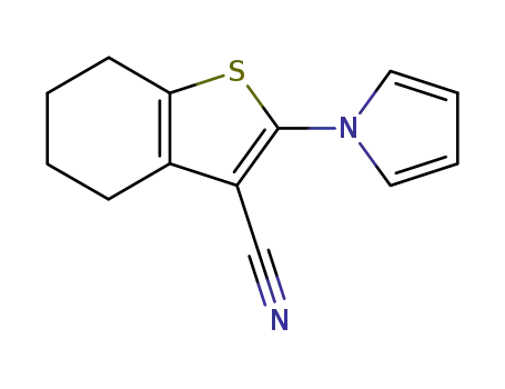 Molecular Structure of 26176-18-1 (2-(1H-Pyrrol-1-yl)-4,5,6,7-tetrahydro-1-benzothiophene-3-carbonitrile)