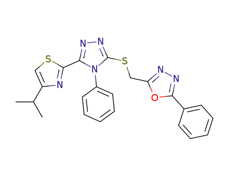 3-(4-isopropyl thiazol-2-yl)-4-phenyl-5-((5-phenyl-1,3,4-oxadiazol-2-yl) methylthio)-4H-1,2,4-triazole