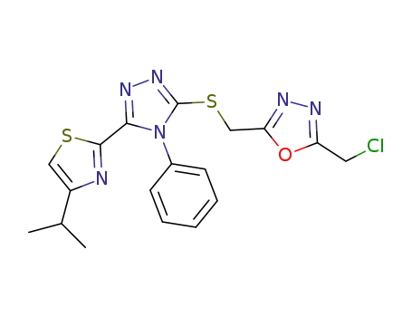 3-((5-(chloromethyl)-1,3,4-oxadiazol-2-yl)methylthio)-5-(4-isopropylthiazol-2-yl)-4-phenyl-4H-1,2,4-triazole
