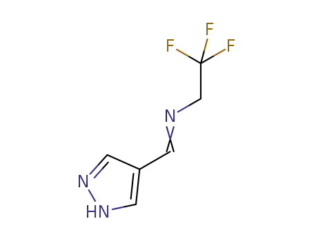 Molecular Structure of 1424799-64-3 ((1H-pyrazol-4-ylmethylene)(2,2,2-trifluoroethyl)amine)