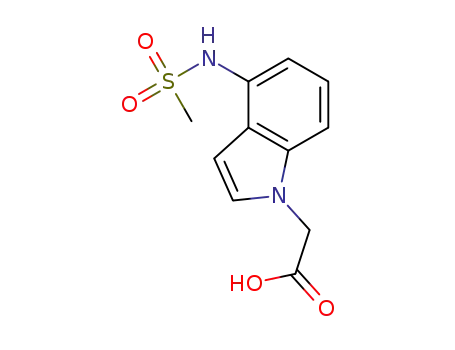 Molecular Structure of 1431565-56-8 ({4-[(Methylsulfonyl)amino]-1H-indol-1-yl}acetic acid)
