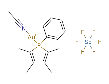 [(1-phenyl-2,3,4,5-tetramethylphosphole)(acetonitrile)]SbF<sub>6</sub>