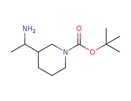 Molecular Structure of 1235439-55-0 (tert-butyl 3-(1-aMinoethyl)piperidine-1-carboxylate)