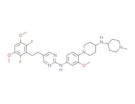 5-[2-(2,6-difluoro-3,5-dimethoxyphenyl)ethyl]-N-(3-methoxy-4-{4-[(1-methylpiperidin-4-yl)amino]piperidin-1-yl}phenyl)pyrimidin-2-amine