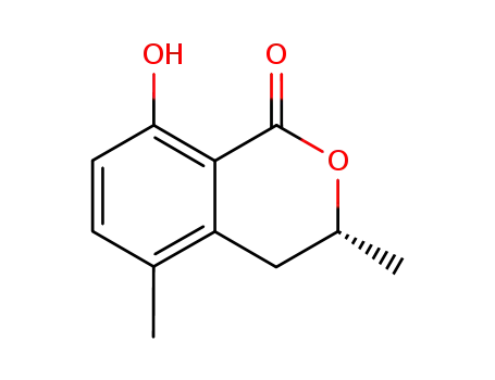 Molecular Structure of 7734-92-1 (5-methyl-(R)-(-)-Mellein, 
5-methyl-(S)-(+)-Mellein)