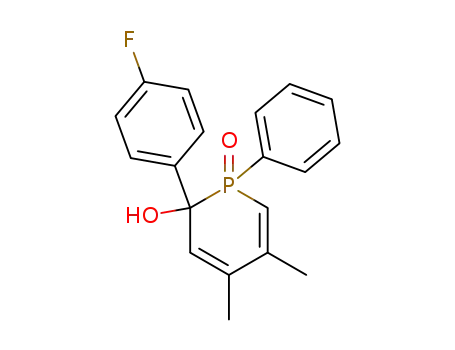 Molecular Structure of 56569-32-5 (2-(4-fluoro-phenyl)-4,5-dimethyl-1-oxo-1-phenyl-1,2-dihydro-1λ<sup>5</sup>-phosphinin-2-ol)