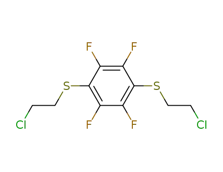 Molecular Structure of 16956-51-7 (1,4-bis[(2-chloroethyl)sulfanyl]-2,3,5,6-tetrafluorobenzene)