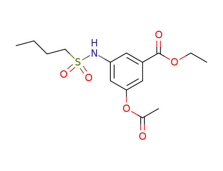 Molecular Structure of 97619-76-6 (3-Acetoxy-5-(butane-1-sulfonylamino)-benzoic acid ethyl ester)