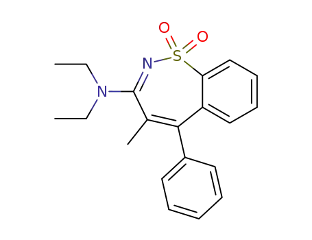 Molecular Structure of 61798-57-0 (N,N-diethyl-4-methyl-5-phenyl-1,2-benzothiazepin-3-amine 1,1-dioxide)