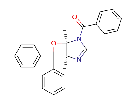 Molecular Structure of 59213-04-6 (4-benzoyl-7,7-diphenyl-(1<i>r</i><i>H</i>,5<i>c</i><i>H</i>)-6-oxa-2,4-diaza-bicyclo[3.2.0]hept-2-ene)