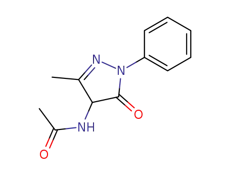 Molecular Structure of 2721-84-8 (N-(3-methyl-5-oxo-1-phenyl-4,5-dihydro-1H-pyrazol-4-yl)acetamide)