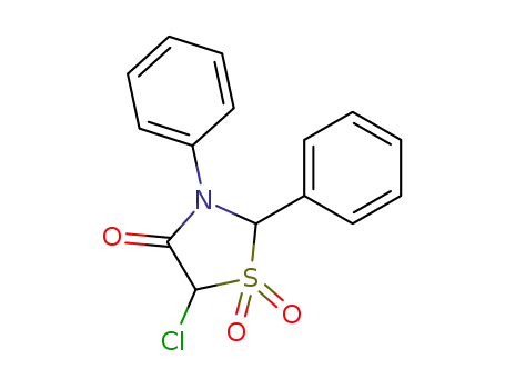 Molecular Structure of 43055-86-3 (5-chloro-1,1-dioxo-2,3-diphenyl-1λ<sup>6</sup>-thiazolidin-4-one)