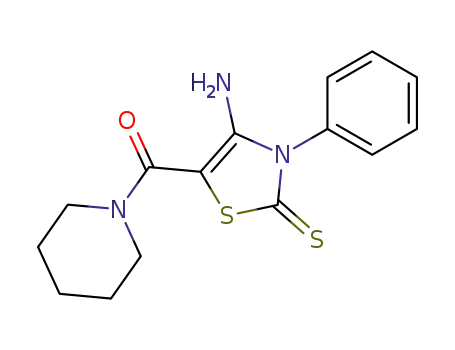 Piperidine, 1-((4-amino-2,3-dihydro-3-phenyl-2-thioxo-5-thiazolyl)carbonyl)-