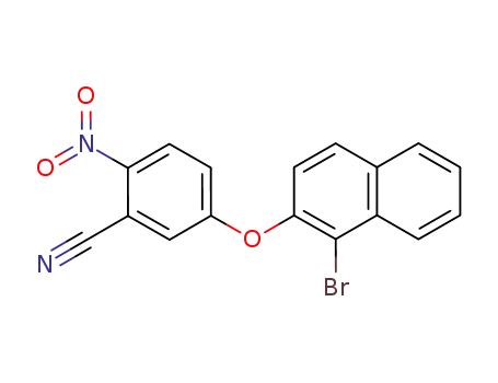 Molecular Structure of 38710-86-0 (5-(1-Bromo-naphthalen-2-yloxy)-2-nitro-benzonitrile)
