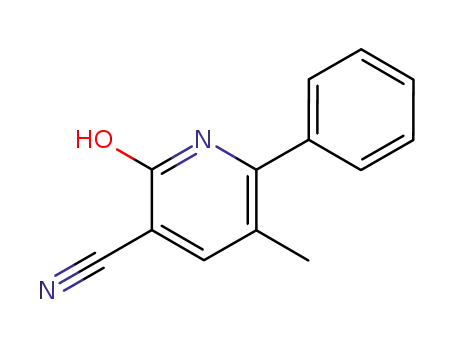 Molecular Structure of 84596-46-3 (3-Pyridinecarbonitrile, 1,2-dihydro-5-methyl-2-oxo-6-phenyl-)