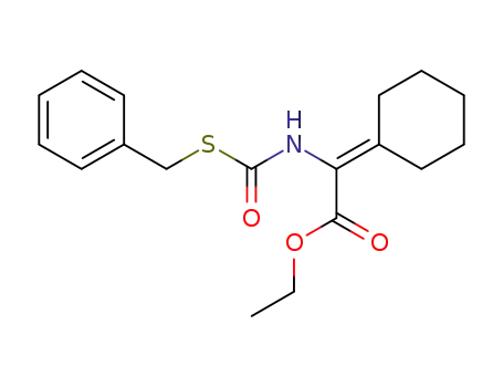 Acetic acid, cyclohexylidene[[[(phenylmethyl)thio]carbonyl]amino]-, ethyl
ester