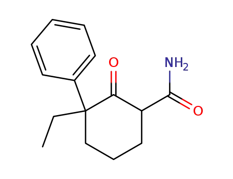 Molecular Structure of 15595-81-0 (3-ethyl-2-oxo-3-phenylcyclohexanecarboxamide)
