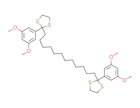 2,2'-bis-(3,5-dimethoxy-phenyl)-2,2'-dodecane-1,12-diyl-bis-[1,3]dithiolane