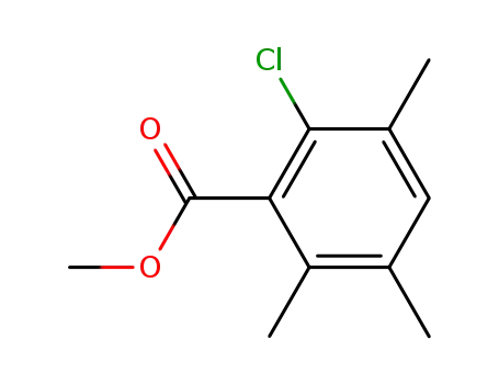 Molecular Structure of 91427-26-8 (2-Chlor-3,5,6-trimethyl-benzoesaeuremethylester)