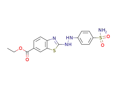 2-[<i>N</i>'-(4-sulfamoyl-phenyl)-hydrazino]-benzothiazole-6-carboxylic acid ethyl ester