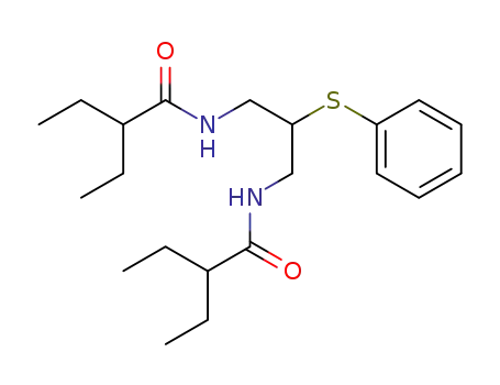 Molecular Structure of 61796-89-2 (Butanamide, N,N'-[2-(phenylthio)-1,3-propanediyl]bis[2-ethyl-)