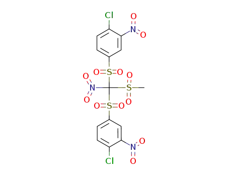 Molecular Structure of 62283-38-9 (Benzene,
1,1'-[[(methylsulfonyl)nitromethylene]bis(sulfonyl)]bis[4-chloro-3-nitro-)