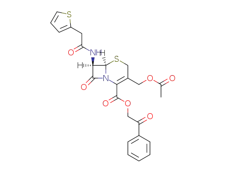 (6<i>R</i>)-3-acetoxymethyl-8-oxo-7<i>t</i>-(2-thiophen-2-yl-acetylamino)-(6<i>r</i><i>H</i>)-5-thia-1-aza-bicyclo[4.2.0]oct-2-ene-2-carboxylic acid 2-oxo-2-phenyl-ethyl ester