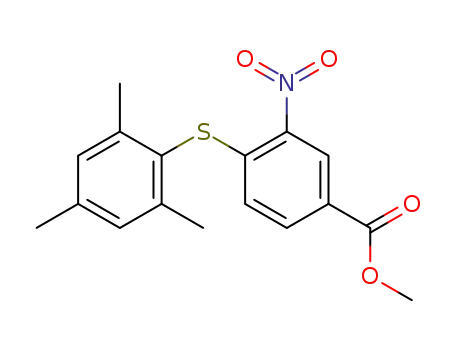 3-Nitro-4-(2,4,6-trimethyl-phenylsulfanyl)-benzoic acid methyl ester