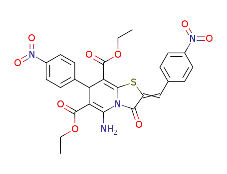 5-amino-2-(4-nitro-benzylidene)-7-(4-nitro-phenyl)-3-oxo-2,3-dihydro-7<i>H</i>-thiazolo[3,2-<i>a</i>]pyridine-6,8-dicarboxylic acid diethyl ester