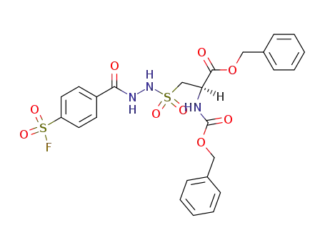 Molecular Structure of 64957-22-8 (Benzoic acid, 4-(fluorosulfonyl)-,
2-[[3-oxo-3-(phenylmethoxy)-2-[[(phenylmethoxy)carbonyl]amino]propyl]
sulfonyl]hydrazide, (R)-)