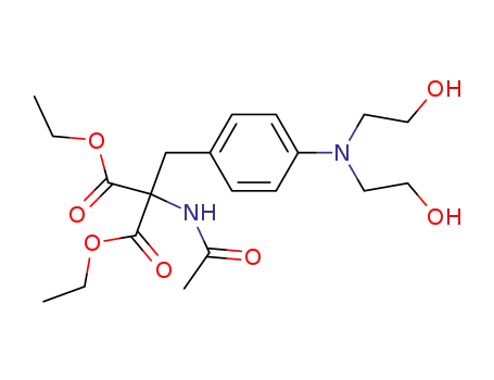 Molecular Structure of 13057-62-0 (acetylamino-{4-[bis-(2-hydroxy-ethyl)-amino]-benzyl}-malonic acid diethyl ester)
