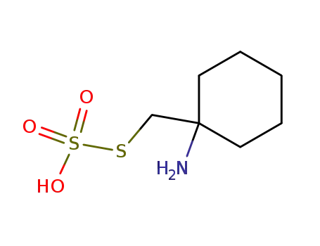Molecular Structure of 13893-13-5 (S-[(1-aminocyclohexyl)methyl] hydrogen sulfurothioate)