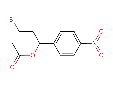 Molecular Structure of 53720-14-2 (Benzenemethanol, a-(2-bromoethyl)-4-nitro-, acetate (ester))