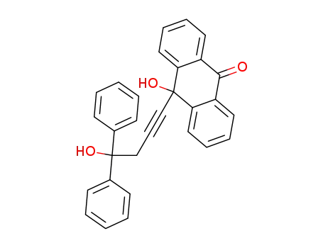Molecular Structure of 17213-92-2 (10-hydroxy-10-(4-hydroxy-4,4-diphenyl-but-1-ynyl)-anthrone)