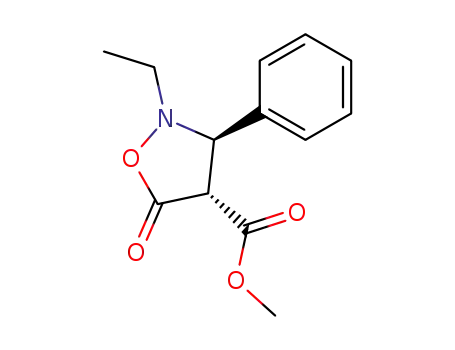 4-Isoxazolidinecarboxylic acid, 2-ethyl-5-oxo-3-phenyl-, methyl ester,
trans-