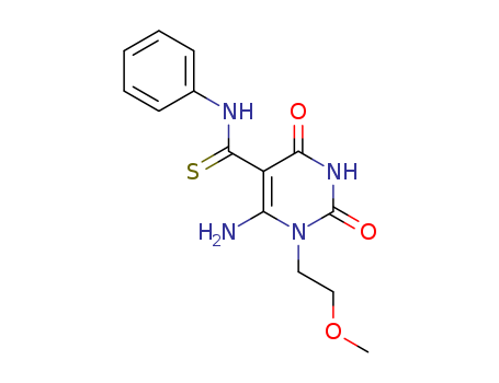 6-amino-1-(2-methoxyethyl)-2,4-dioxo-N-phenyl-pyrimidine-5-carbothioamide cas  60663-70-9