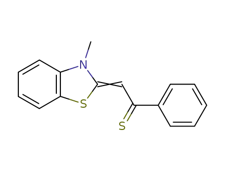 Molecular Structure of 64978-76-3 (Ethanethione, 2-(3-methyl-2(3H)-benzothiazolylidene)-1-phenyl- (9CI))