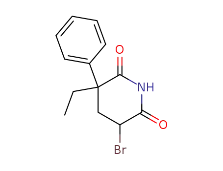 Molecular Structure of 56037-73-1 (5-Bromo-3-ethyl-3-phenyl-2,6-piperidinedione)