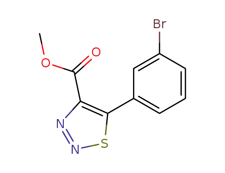 Molecular Structure of 4602-49-7 (methyl 5-(3-bromophenyl)-1,2,3-thiadiazole-4-carboxylate)