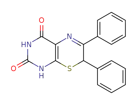 Molecular Structure of 35016-06-9 (2H-Pyrimido[4,5-b][1,4]thiazine-2,4(3H)-dione,
1,7-dihydro-6,7-diphenyl-)