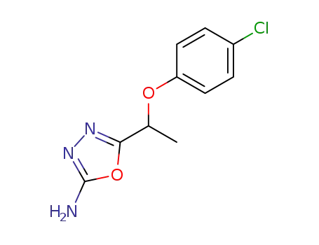 Molecular Structure of 21520-98-9 (5-[1-(4-chlorophenoxy)ethyl]-1,3,4-oxadiazol-2-amine)